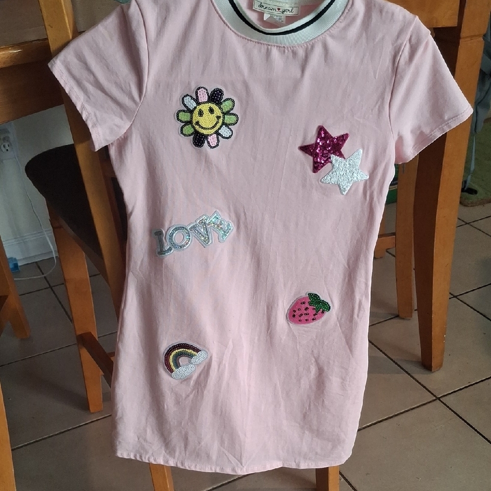 Pink Kids Shirt with Fun Patches